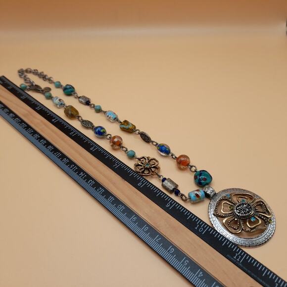 Chico's Lamp-work Glass Pendant Necklace, 20" - Picture 8 of 14